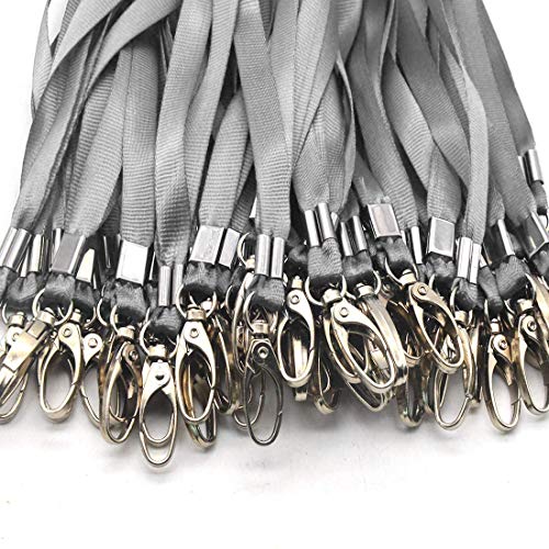Bird Fiy Gray Lanyards 50Pcs Nylon Bulk Lanyard for Id Badges,Badge Lanyards Swivel Hooks Clips Great for Name Tags Badge (50PCS, Gray) - Image 3