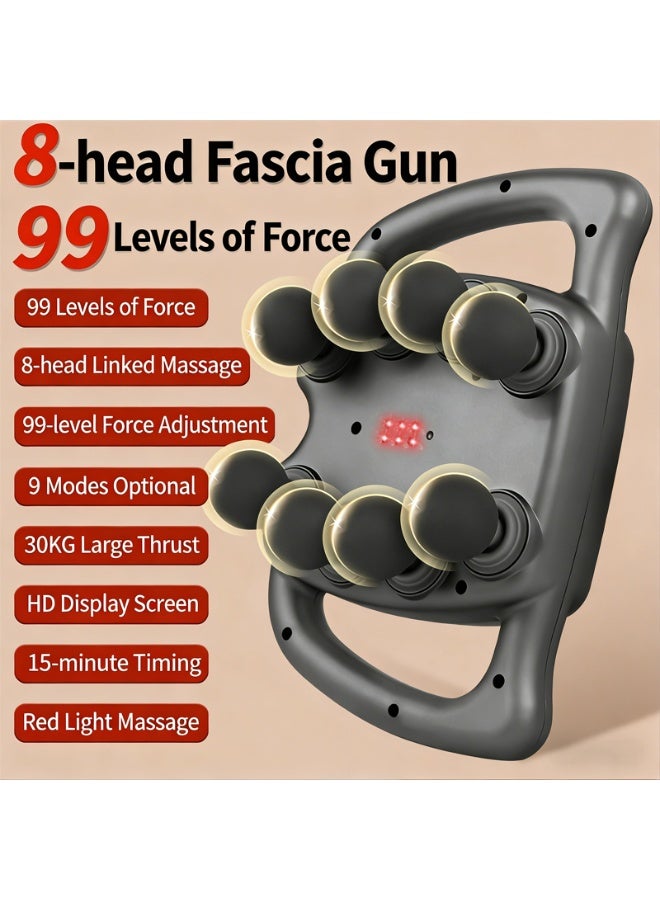 Deep Tissue Massager, Body Muscle Relaxer, 8 Heads, 99 Levels, 6 Modes Depth Whole Body muscle Relief - Image 2