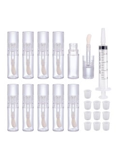 AJLTPA 10 Pack Lip Gloss Tubes with Big Doe Foot Wand Empty 9ML 03 Oz Transparent PTEG Lipgloss Tubes Concealer Containers for DIY Lipgloss Handmade Makeup 