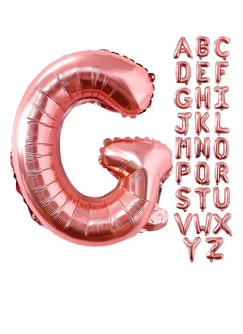 بارتي ويذ إيما بالونات من الذهب الوردي من الألف إلى الياء 32 بوصة بالونات الأبجدية الكبيرة الذهبية الوردية رقائق الهيليوم لتزيين حفل زفاف الذكرى السنوية لحفل ميلاد (ذهبي وردي-G) - Image 1