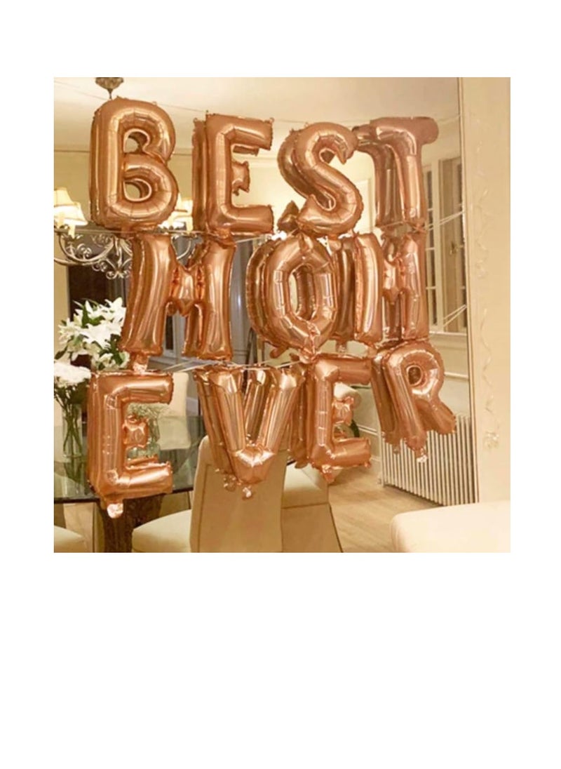 بارتي ويذ إيما بالونات من الذهب الوردي من الألف إلى الياء 32 بوصة بالونات الأبجدية الكبيرة الذهبية الوردية رقائق الهيليوم لتزيين حفل زفاف الذكرى السنوية لحفل ميلاد (ذهبي وردي-G) - Image 3