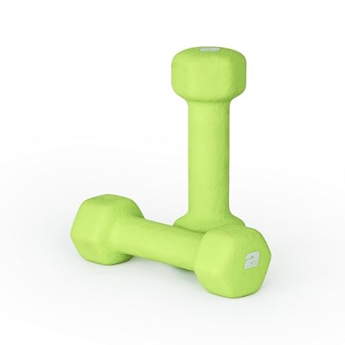 CAP Barbell Neoprene Dumbbell Weights, 2 lb Pair, Chartreuse - Image 1