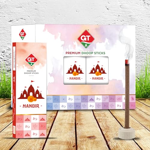 GT Mandir Premium Jain Dhoop - Dhoop Sticks for Pooja 120 Sticks - Bamboo Less Dhoop Sticks - Long Lasting & Highly Spreading Fragrance for Divine- Home Fragrance with Holder Stand- for Meditation - Image 3