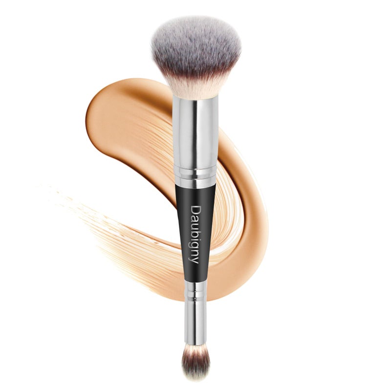 Daubigny Dual-ended Foundation Brush Concealer Brush Perfect for Any Look Premium Luxe Hair Rounded Taperd Flawless Brush Ideal for Liquid, Cream, Powder,Blending,Concealer - Image 1