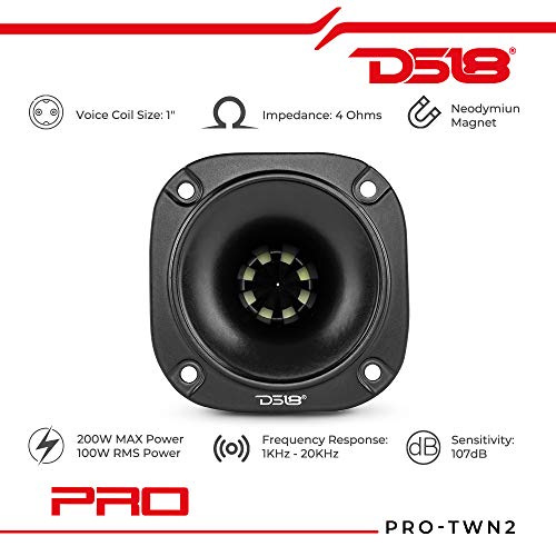 DS18 PROTWN2 Super Tweeter with Bullet 1 Neo Magnet 200W Max 100W RMS 4 Ohms 1 Speaker - Image 3