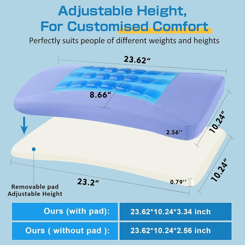 vamorry Lumbar Support Pillow for Bed Relief Lower Back Pain with Cooling Gel: Sciatica Lower Back Pillow for Sleeping-Memory Foam Waist Pillow for Side/Back/Stomach - Image 4