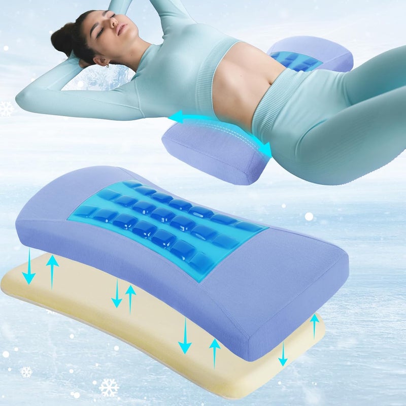 vamorry Lumbar Support Pillow for Bed Relief Lower Back Pain with Cooling Gel: Sciatica Lower Back Pillow for Sleeping-Memory Foam Waist Pillow for Side/Back/Stomach - Image 1
