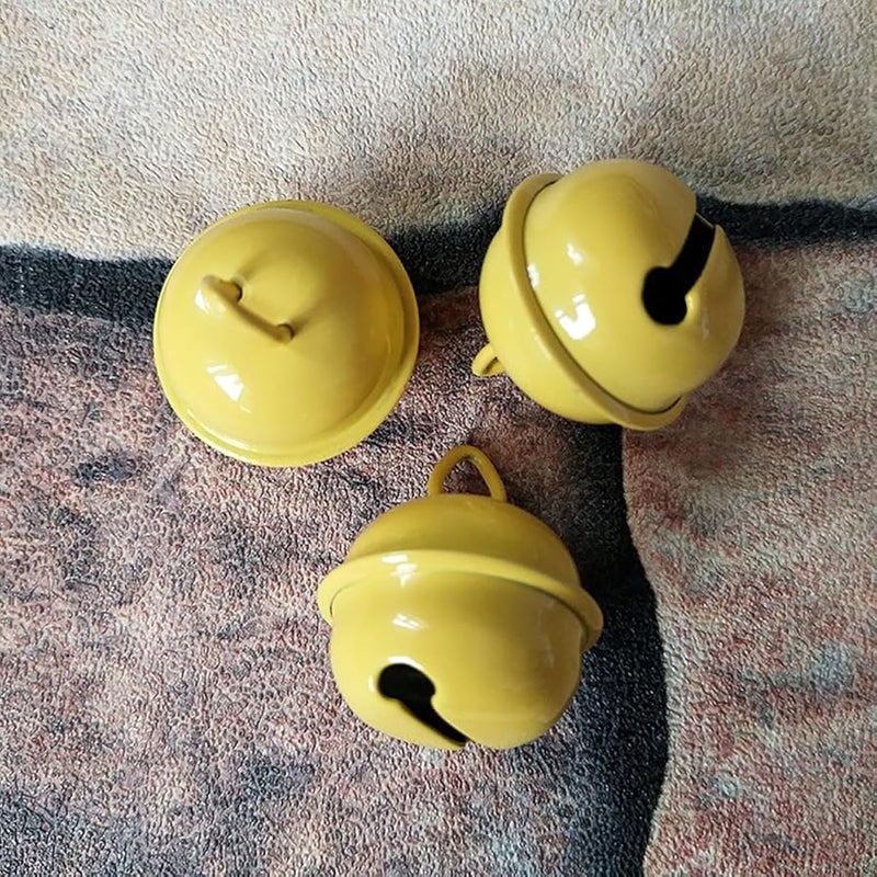 100 Pieces Yellow Jingle Bells 22mm For DIY Crafts Christmas Decorations - Image 5
