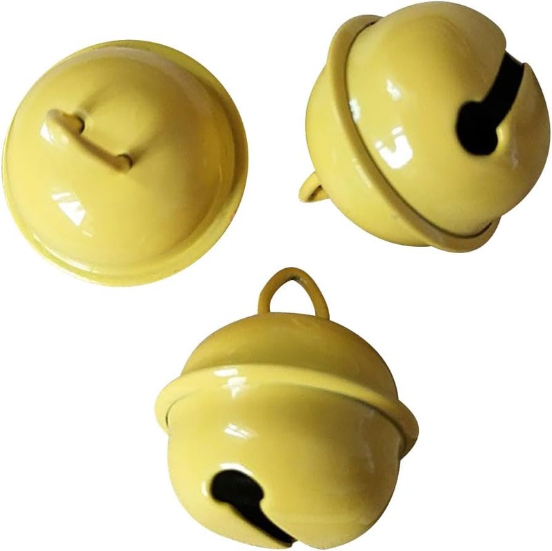 100 Pieces Yellow Jingle Bells 22mm For DIY Crafts Christmas Decorations - Image 2