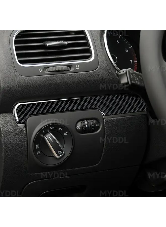 Carbon Fiber Car Dashboard Trim Stickers Left Right For VW Golf VI Mk6 Plus R GTI 2010-2014 Interior Decals Black - Image 4