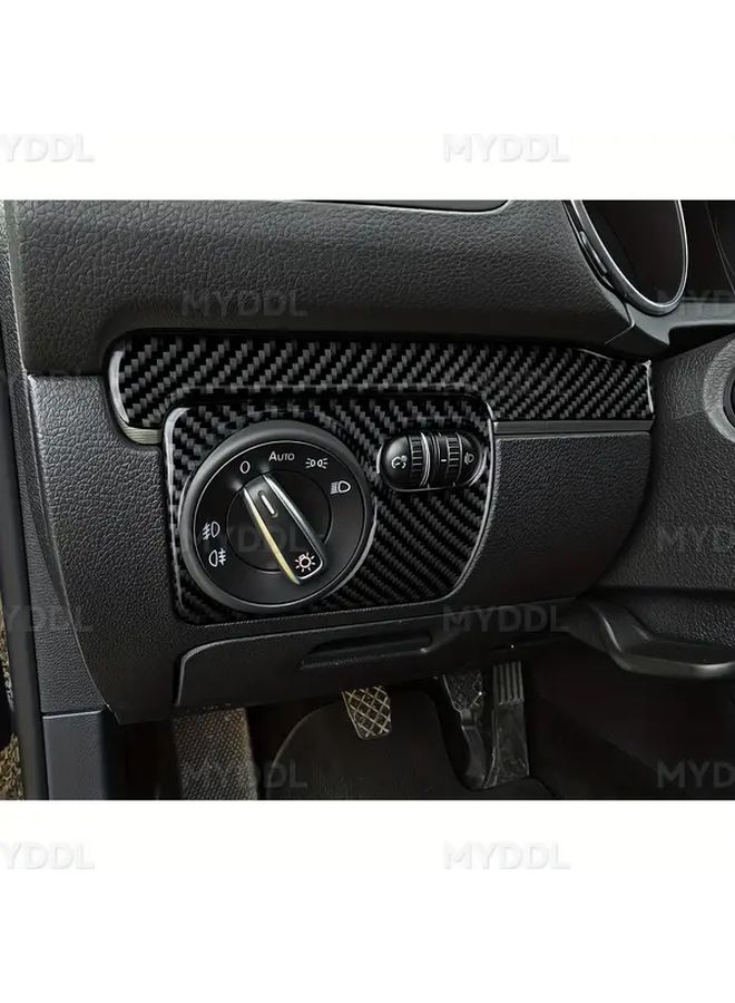 Carbon Fiber Car Dashboard Trim Stickers Left Right For VW Golf VI Mk6 Plus R GTI 2010-2014 Interior Decals Black - Image 3