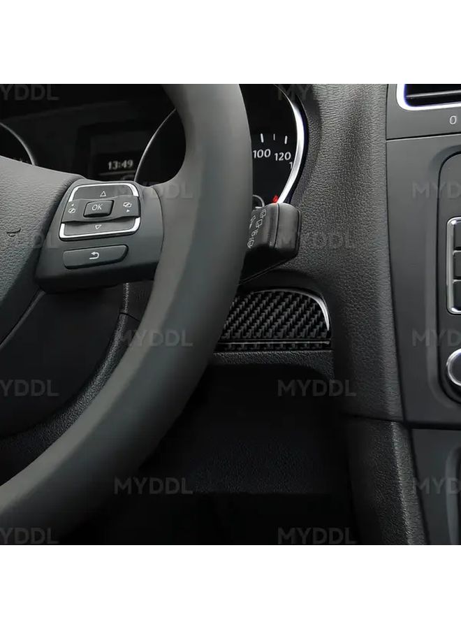 Carbon Fiber Car Dashboard Trim Stickers Left Right For VW Golf VI Mk6 Plus R GTI 2010-2014 Interior Decals Black - Image 5
