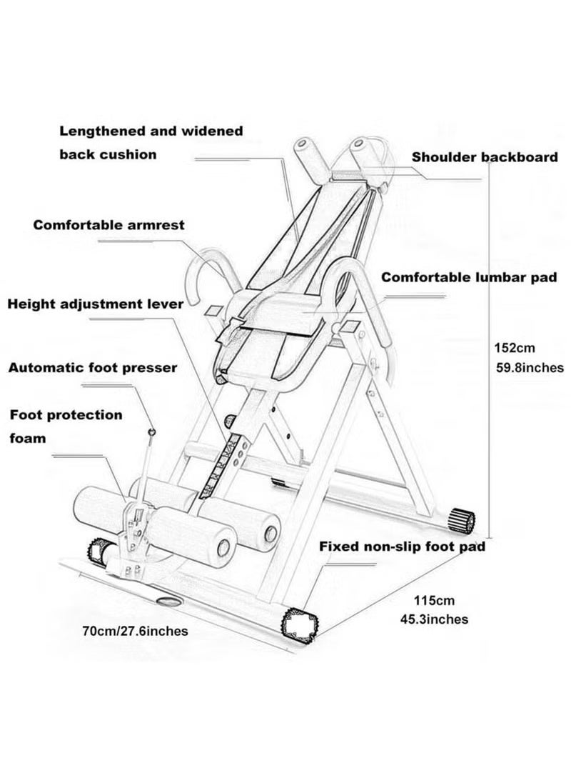 Generic - Inversion Table for Home, Foldable Heavy Duty Inverted, Back Inversion Chair with 90 Degree Full Inversion, Easy to Install for Pain Relief Therapy  (Red 70*115*152cm) - Image 1