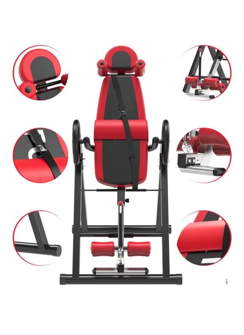 Generic Inversion Table for Home, Foldable Heavy Duty Inverted, Back Inversion Chair with 90 Degree Full Inversion, Easy to Install for Pain Relief Therapy  (Red 70*115*152cm)  - Image 5