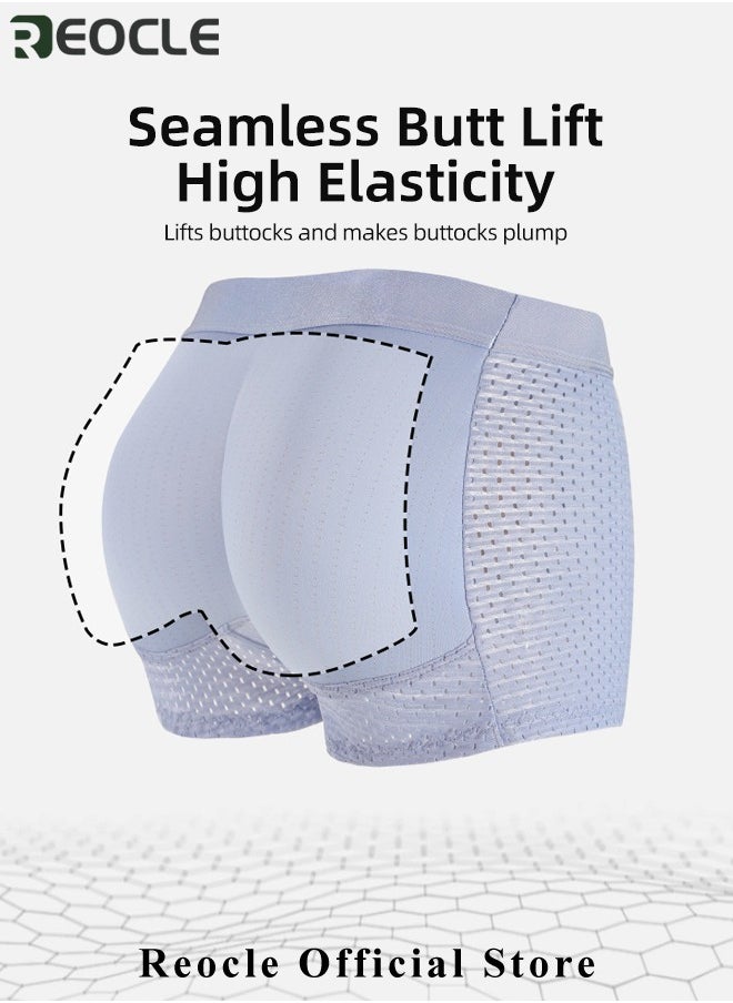 REOCLE - Men's Mesh Underwear Boxer Back Padded Underwear Boxer Shaper Boxer Nylon Ice Silk Breathable Shapewear Padded Enhancing Underwear - Image 1