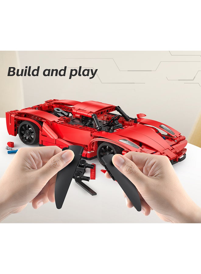 CaDA CaDA Remote Control Car Toy Building Blocks 1:14 Red Blade Car (Dual Control) C51304W  - Image 3