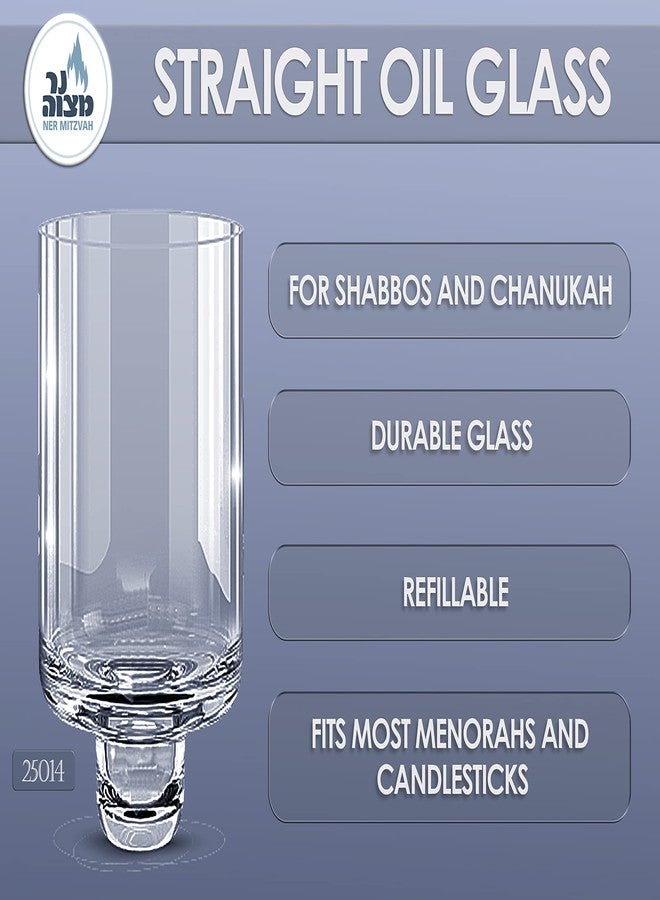 Ner Mitzvah Chanukah Menorah Oil Glass Cups - Glass Oil Insert Cups for Menorahs - #14 (9 Pack) - Image 3