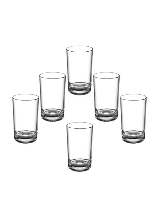 Yera Mellow Gold Tumblers, 340 ml, 6 Pcs Transparent | Stylish & Durable Glassware to Serve Water, Juice, Soft Drink & Iced Beverages | Used for Home Party, Offices & Restaurants | Dishwashar Safe - Image 1