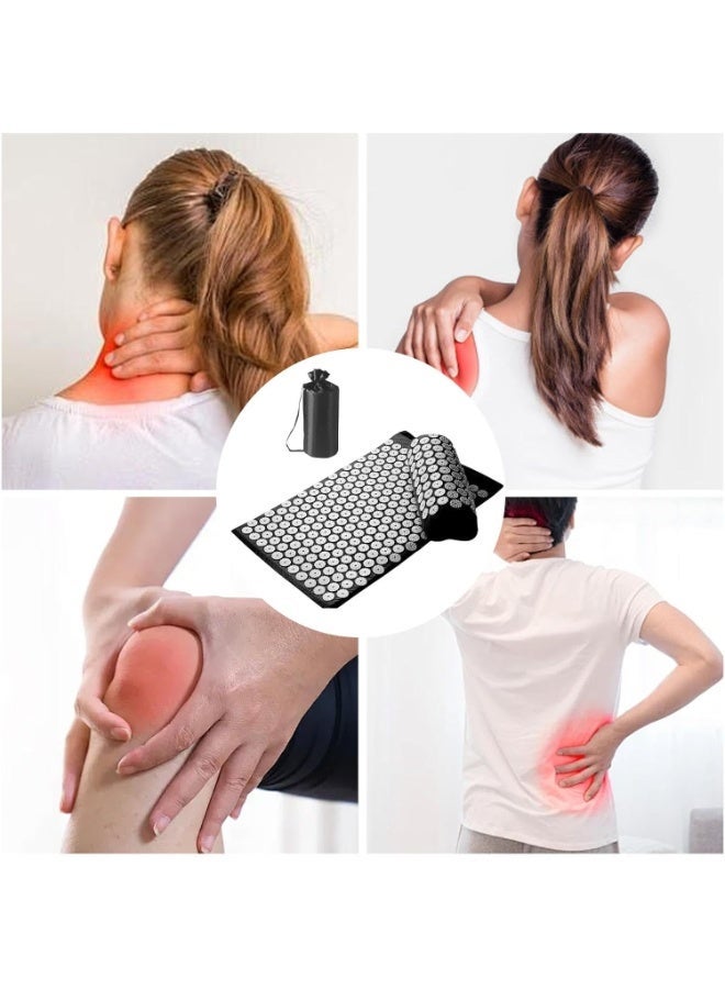CMGTYYD Acupressure Mat and Pillow Set, Acupuncture Style Massage Mat & Pillow, Relief for Sciatic Nerve, Muscle Tension, Fibromyalgia, Neck, Shoulder & Back Pain, Migraine & Headaches and Insomnia Black - Image 4