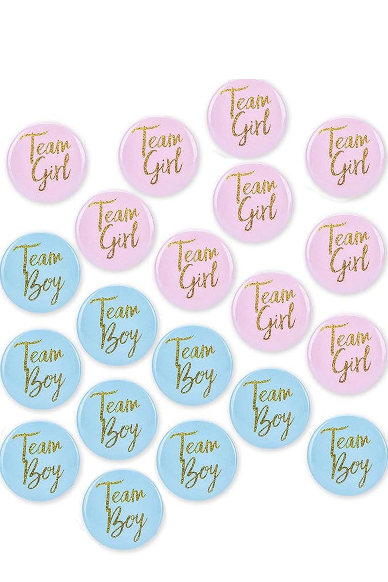 20-Piece Baby Gender Reveal Party Badges for Baby Shower Party Games, Party Supplies and Party Favors - Image 1