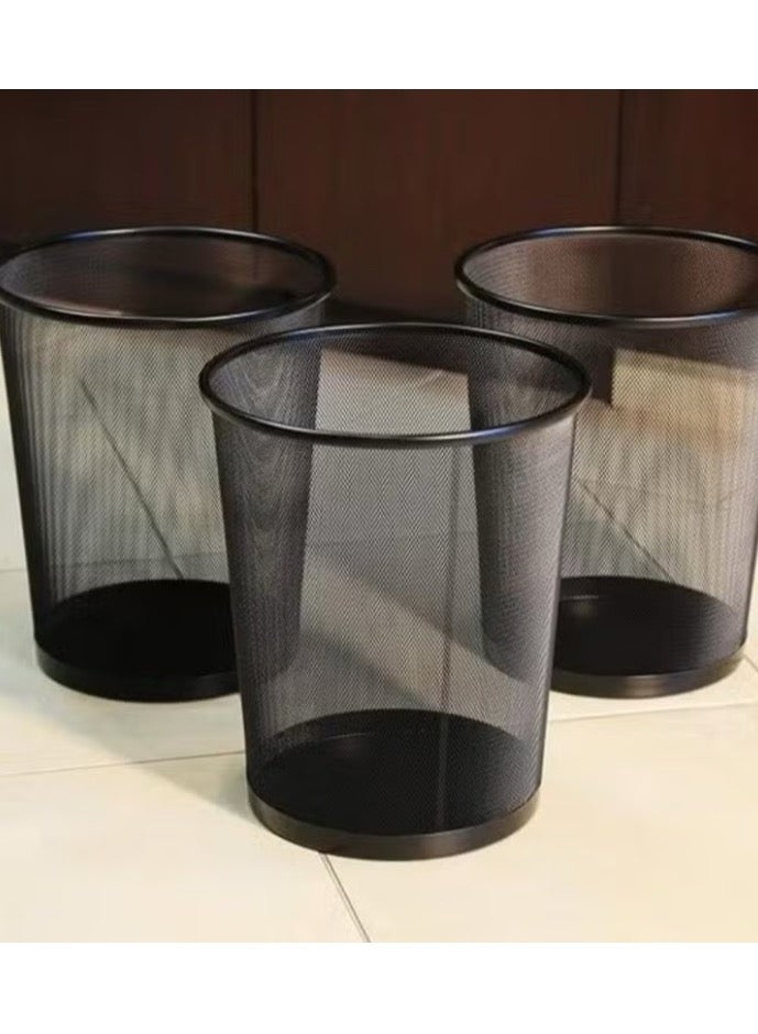 3-Piece Round Wastebasket Black  - Image 1