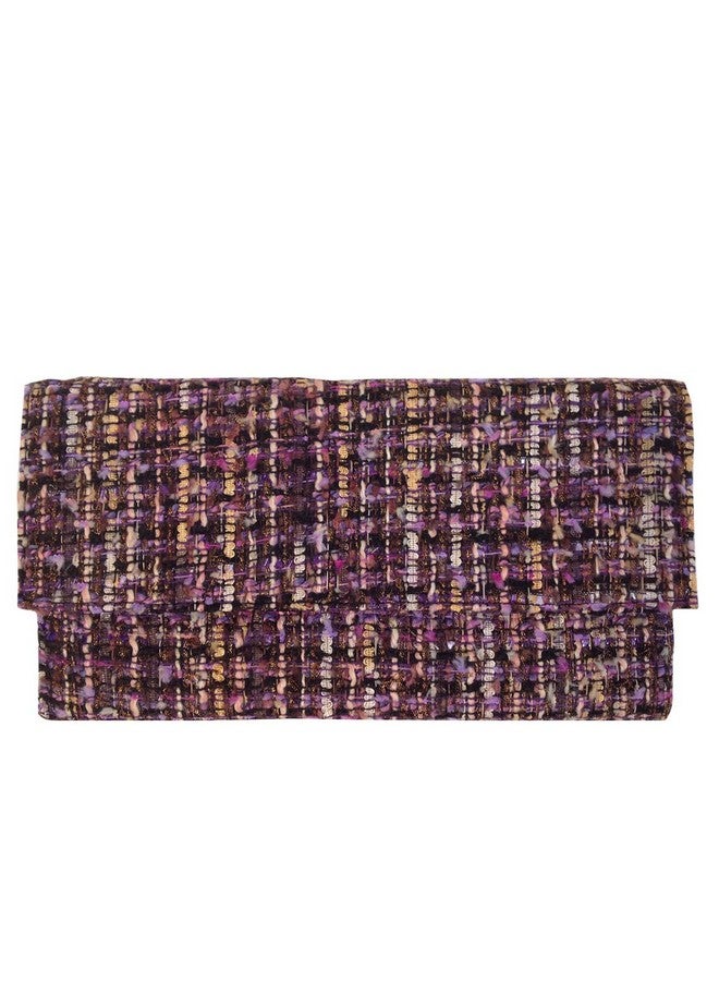 JNB Weaved Fabric Flat Clutch Lavender - Image 1
