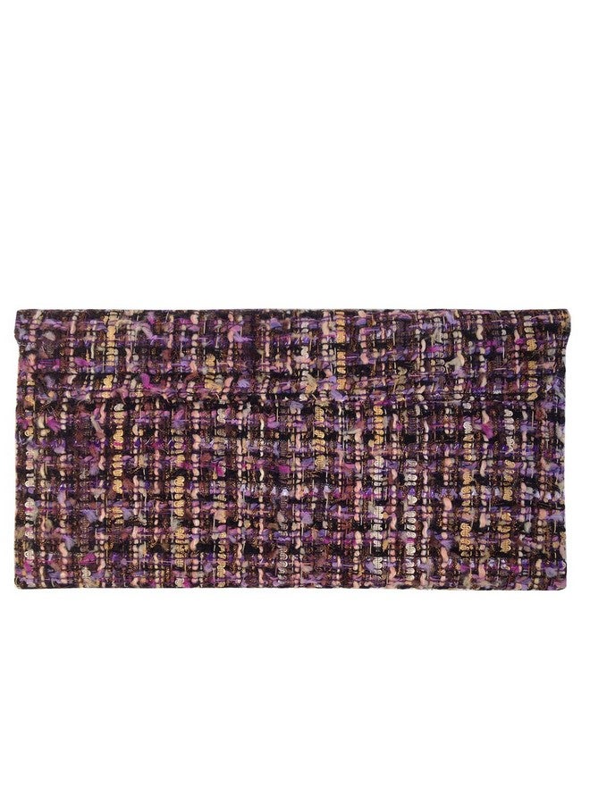 JNB Weaved Fabric Flat Clutch Lavender - Image 2