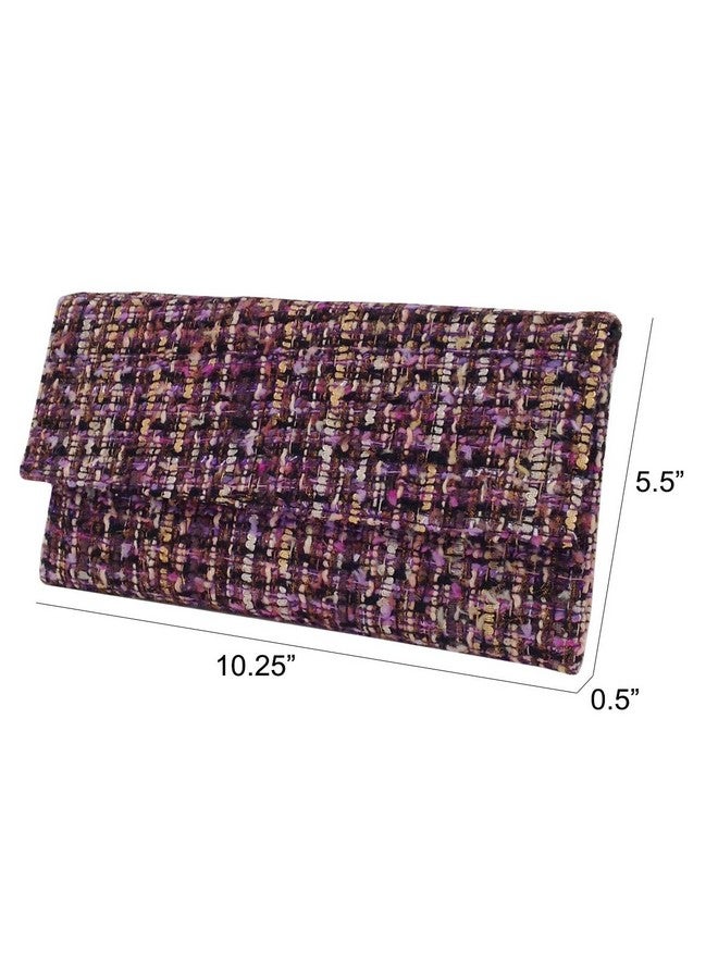 JNB Weaved Fabric Flat Clutch Lavender - Image 3