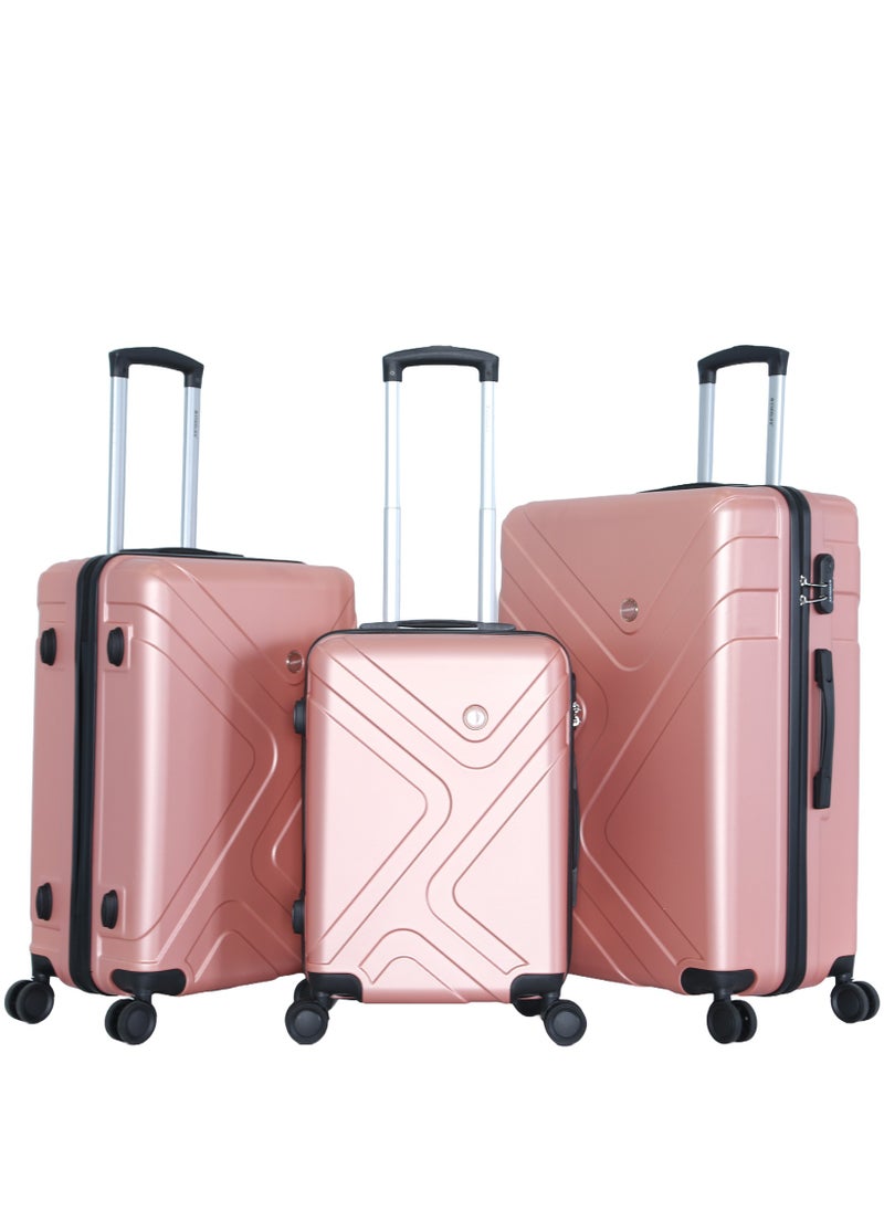 STARLIFE 3 Piece ABS Hard side Trolley Luggage Set Spinner Wheels with Number Lock  - Image 1