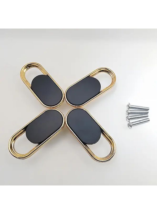 Black Drawer Pulls 4pcs Single Hole Cabinet Handles Minimalist Metallic Accent - Image 2