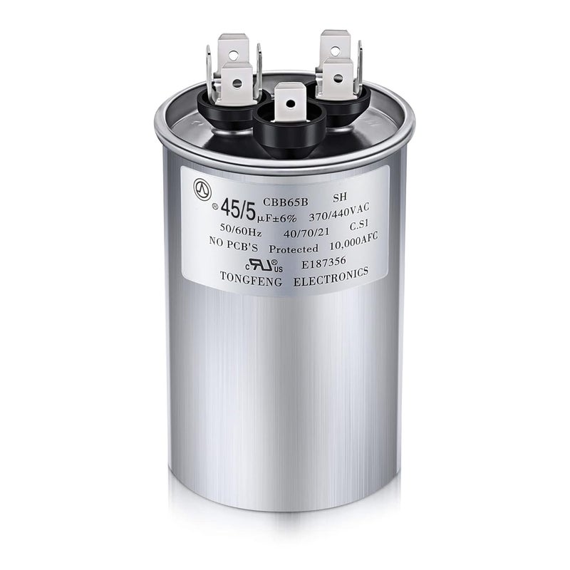 Frienda 45/5 MFD 370V Dual Run Round Capacitor for Air Conditioner - Image 1