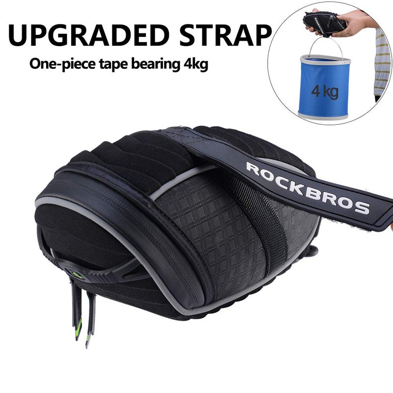 ROCKBROS Bike Seat Bag, Bicycle Saddle Bag Under Seat 3D Shell Cycling Seat Pack for Mountain Road Bikes Black - Image 2