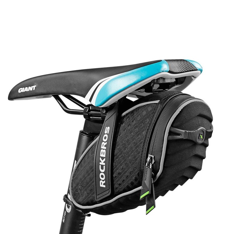 ROCKBROS Bike Seat Bag, Bicycle Saddle Bag Under Seat 3D Shell Cycling Seat Pack for Mountain Road Bikes Black - Image 1