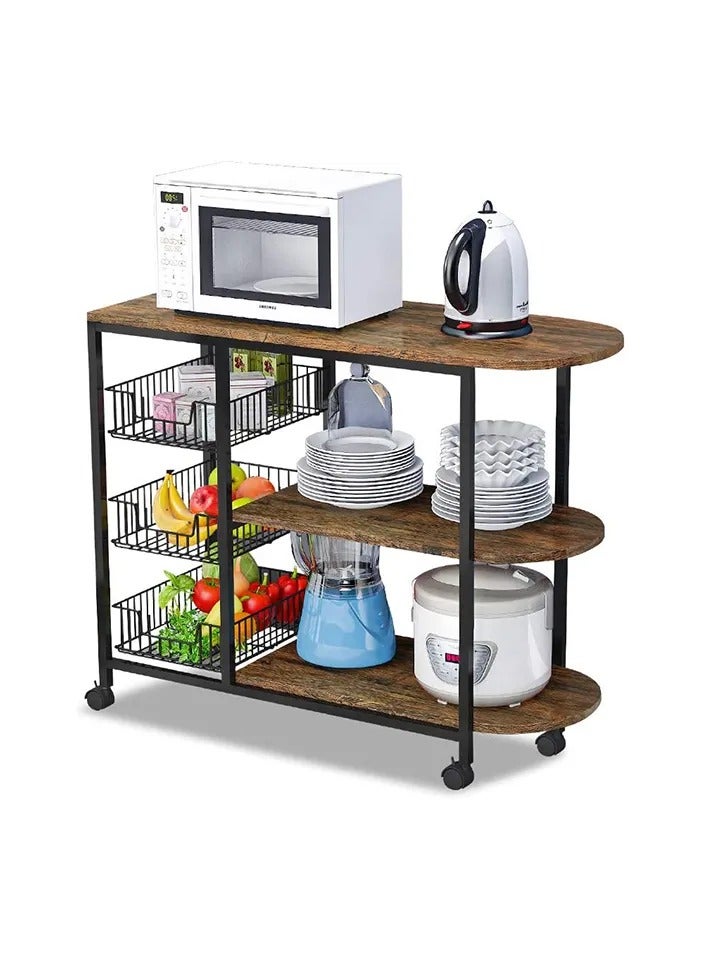 fashionhome 3-Tier Wooden Kitchen Shelf Versatile Storage Unit - Image 4