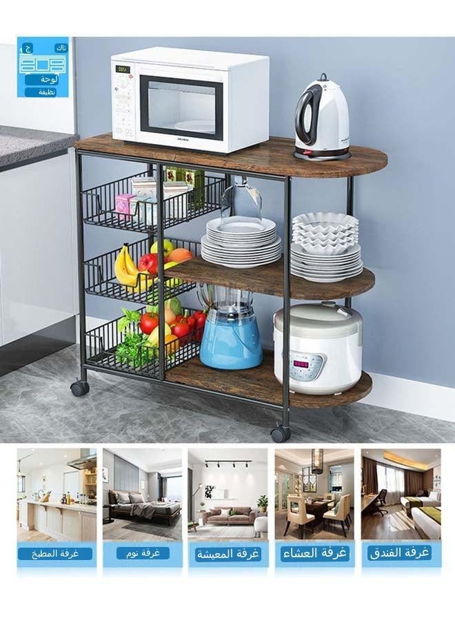 fashionhome 3-Tier Wooden Kitchen Shelf Versatile Storage Unit - Image 2