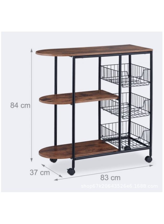 fashionhome 3-Tier Wooden Kitchen Shelf Versatile Storage Unit - Image 5