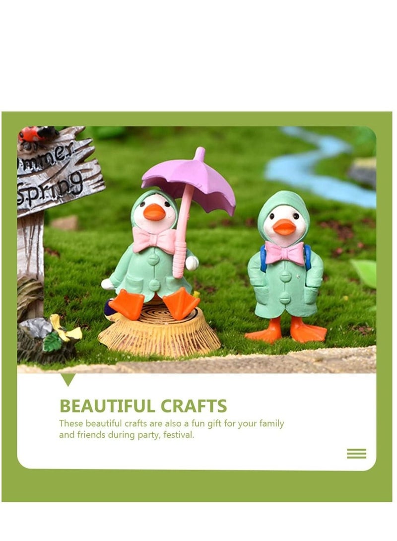 Captaintech Miniature Glass Ornaments 8pcs Duck Figurines Miniature Duck Figure Statue Collection Birthday Topper Cake Decoration Accessories Miniature Glass Animals - Image 2