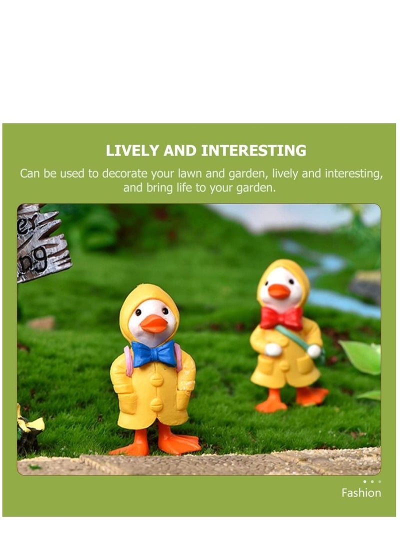 Captaintech Miniature Glass Ornaments 8pcs Duck Figurines Miniature Duck Figure Statue Collection Birthday Topper Cake Decoration Accessories Miniature Glass Animals - Image 5