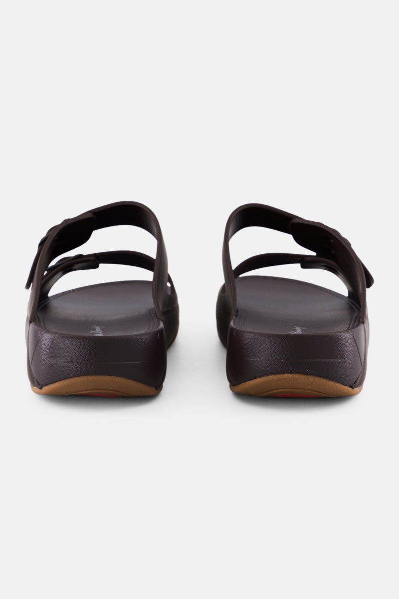 English Laundry Men 2 Strap Slip On Arabic Sandals, Coffee Brown - Image 2