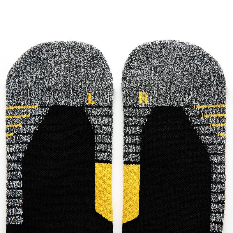 WANDER 6 Pairs Men's Athletic Run Cushion Over-the-Calf Tube Socks (6 pairs Yellow, XL:Shoe Size:12-14) - Image 2