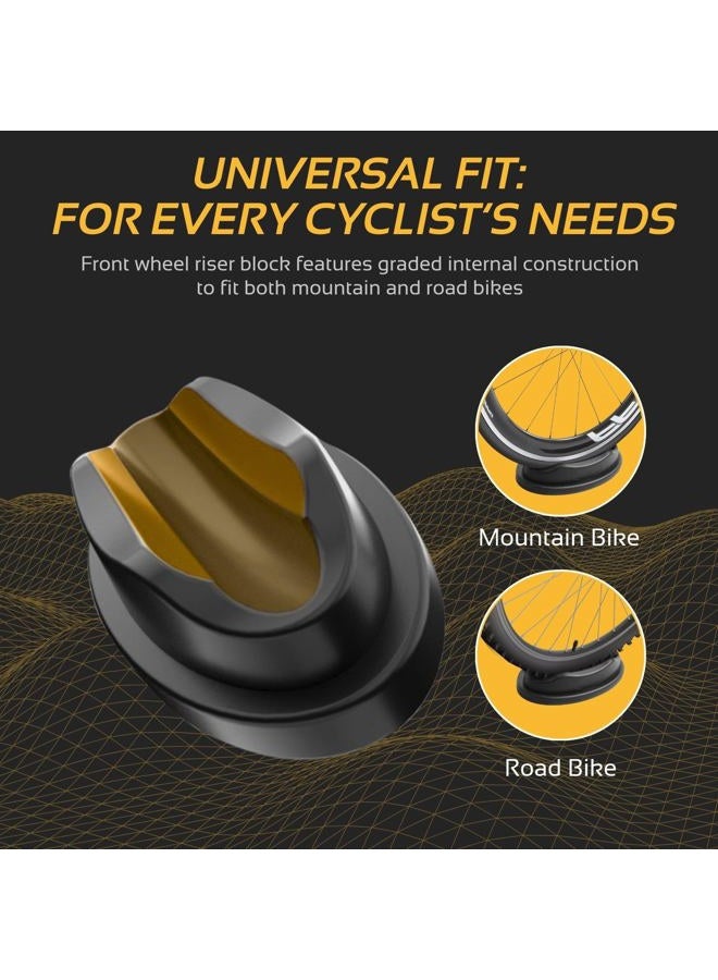 Flexzion Bike Trainer Front Wheel Block - Sturdy Molded Plastic Bicycle Stabilizing Leveling Block Support for Indoor Turbo Trainer Bike Stationary Resistance Training Exercises - Image 5