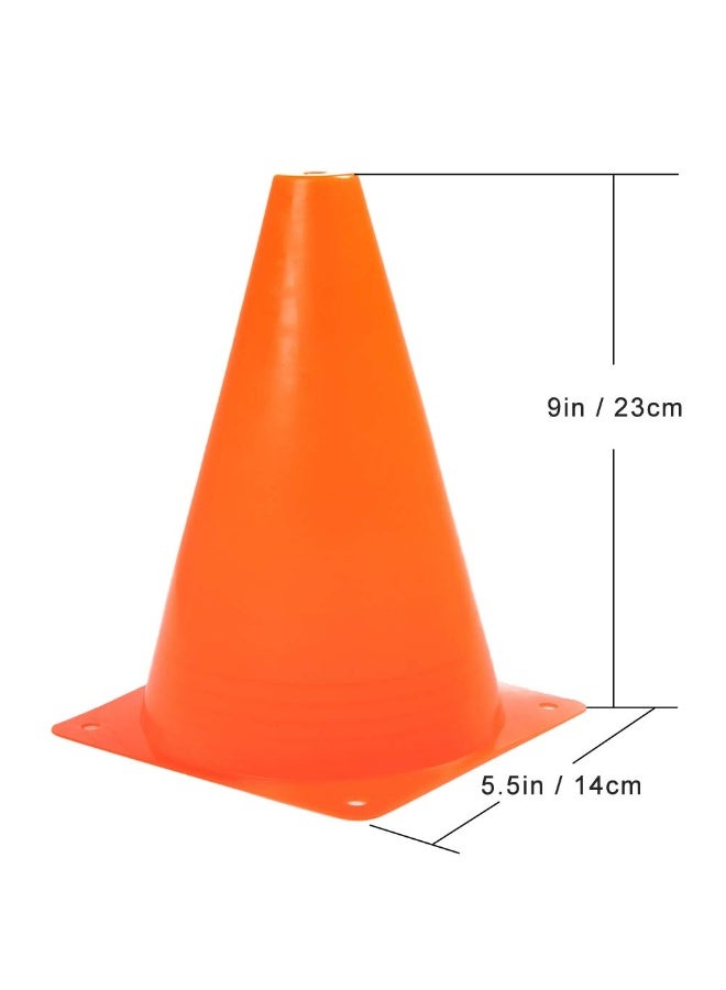 BEYTOR 9-Inch Orange Training Traffic Cones – Set of 10 Lightweight Plastic Safety Cones for Sports, Agility Drills, Football & Fitness Training - Image 5