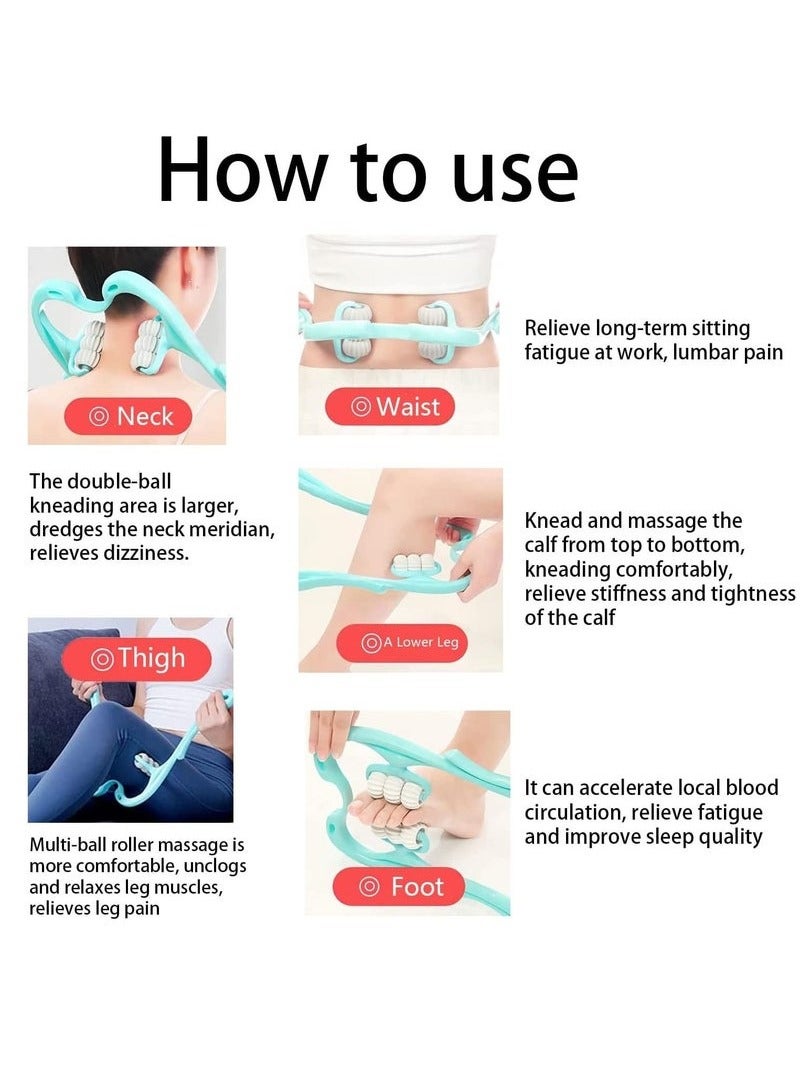 إسكدنيا Pressure Point Neck Massager Tool with 6 Wheels for Pain Relief deep Tissue - Image 5