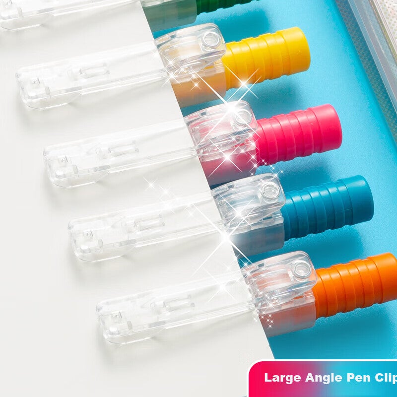 M&G Stationery Benwei 5-Color Retractable Highlighters with Wide-Angle Clip, Exam Review Highlighting Pens, Colorful Marking Pens, Fluorescent Clear Journal Pens AHM27306 - Image 2