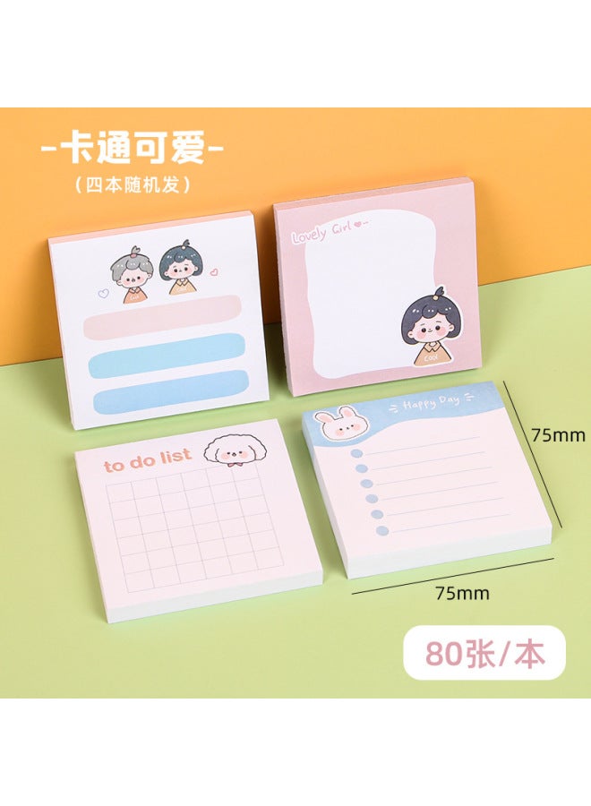 HELPS Cartoon Cute Sticky Notes Creative Student Sticky Notes Office Memo With Sticky Note Handbook Material Note Pad - Image 1