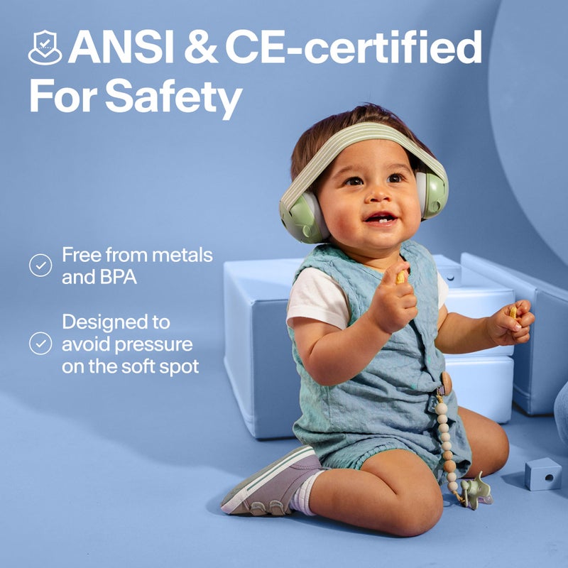 ALPINE HEARING PROTECTION حماية أذن ألباين مافي للأطفال والرضع حتى 36 شهرًا - معتمد من CE و ANSI - سماعات أذن لتقليل الضوضاء - سماعات رأس مريحة للأطفال ضد تلف السمع وتحسين النوم - زرقاء - Image 5