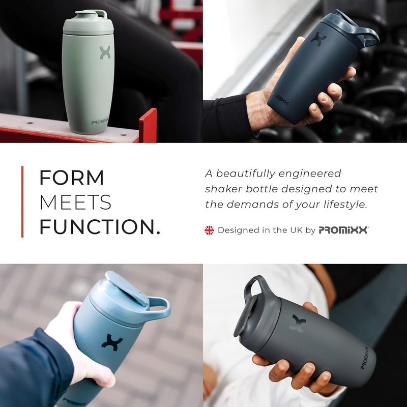 PROMIXX Pursuit Shaker Bottle Insulated Stainless Steel Water Bottle And Blender Cup, 18Oz, Graphite Grey - Image 2