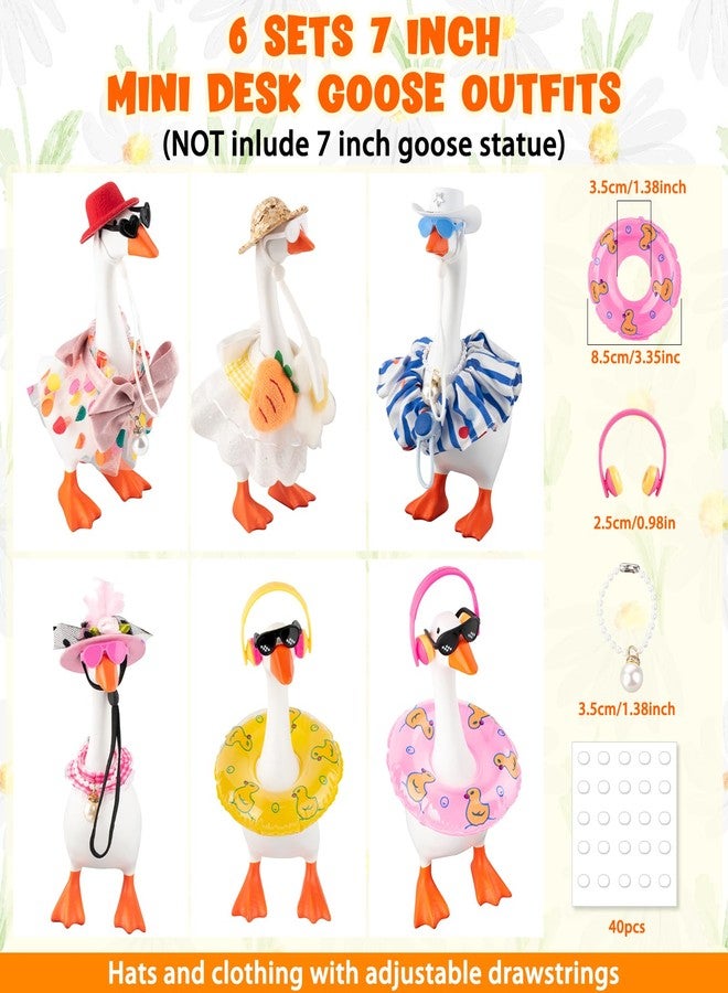 Veerlogix 6 Set Desk Goose Outfits, 7 Inches Summer Desktop Goose Clothes, Decor Gift - Image 3