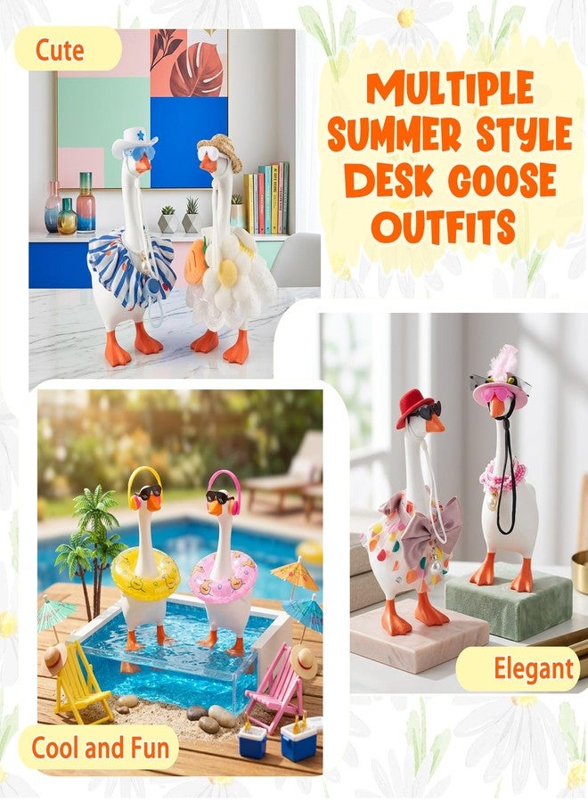 Veerlogix 6 Set Desk Goose Outfits, 7 Inches Summer Desktop Goose Clothes, Decor Gift - Image 2