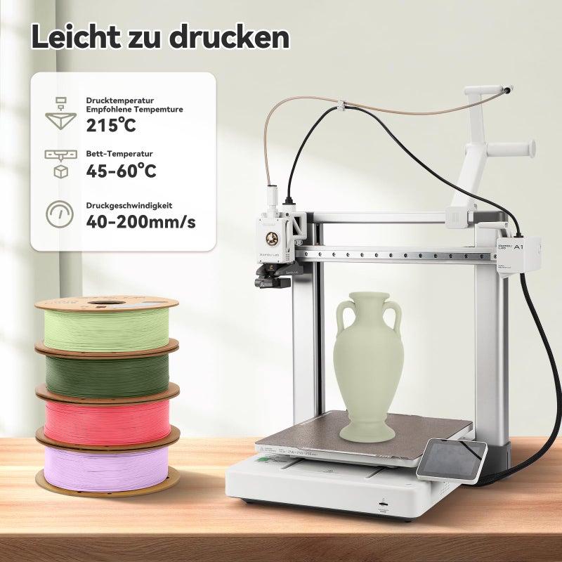 3DHoJor Matte PLA Filament 1.75mm Light Khaki, PLA 3D Printer Filament, 1kg Spool (2.2lbs) PLA Filament, Fit Most FDM 3D Printer - Image 2